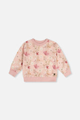 Sweatshirt Pink Printed Flowers