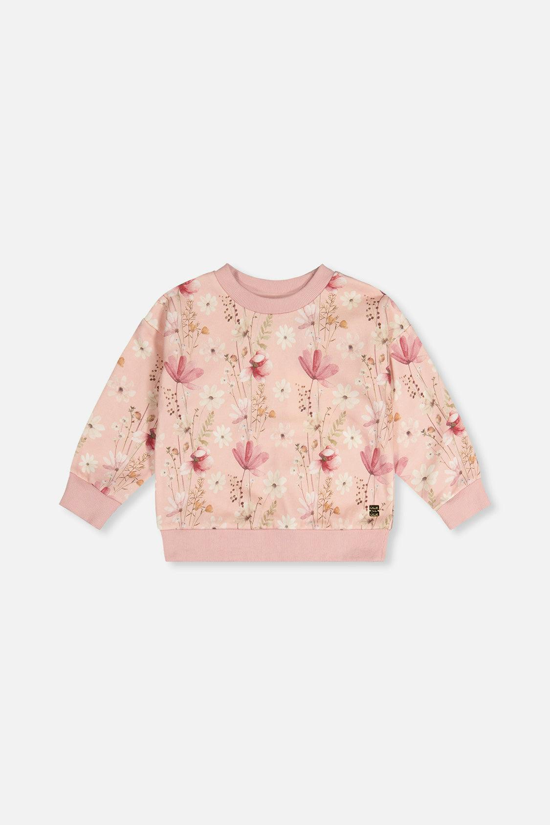 Sweatshirt Pink Printed Flowers