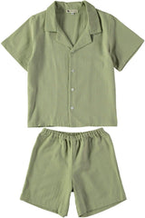 Pyjama garçon Rieur - Vert mousse
