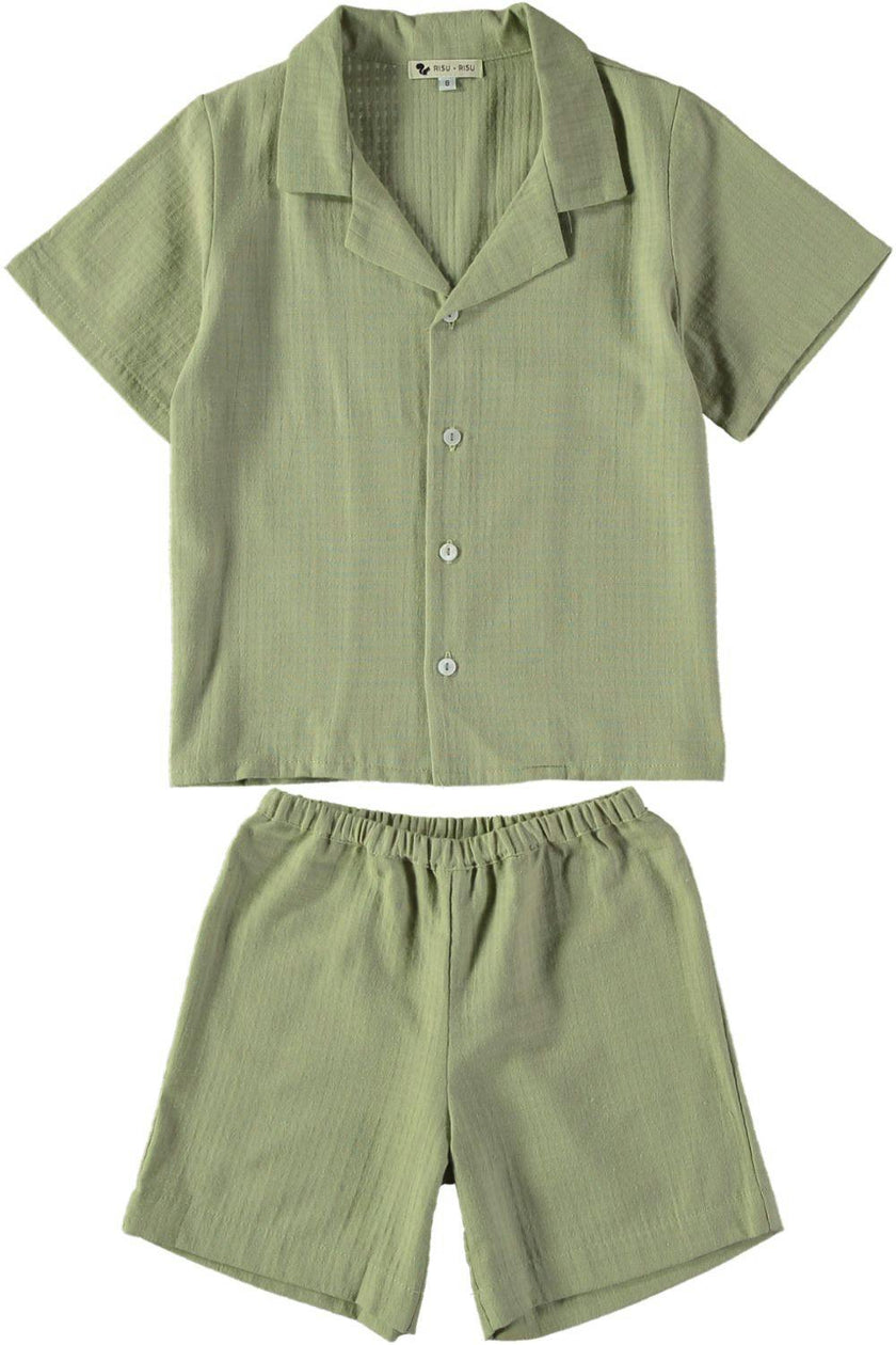 Pyjama garçon Rieur - Vert mousse