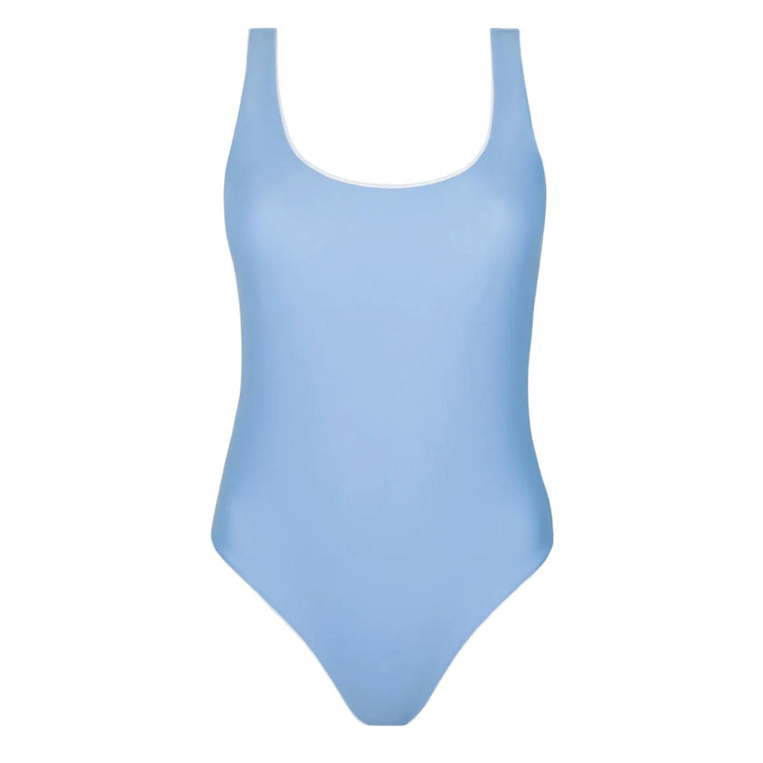 women's chalet blue scoop neck one piece