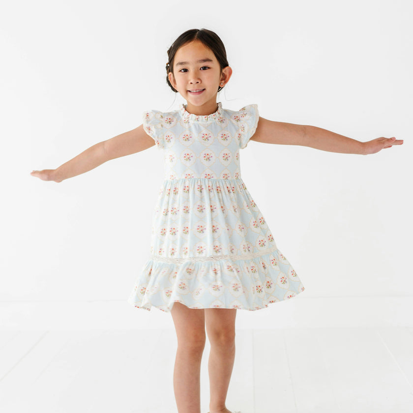 Garden Trellis Ruffle Dress