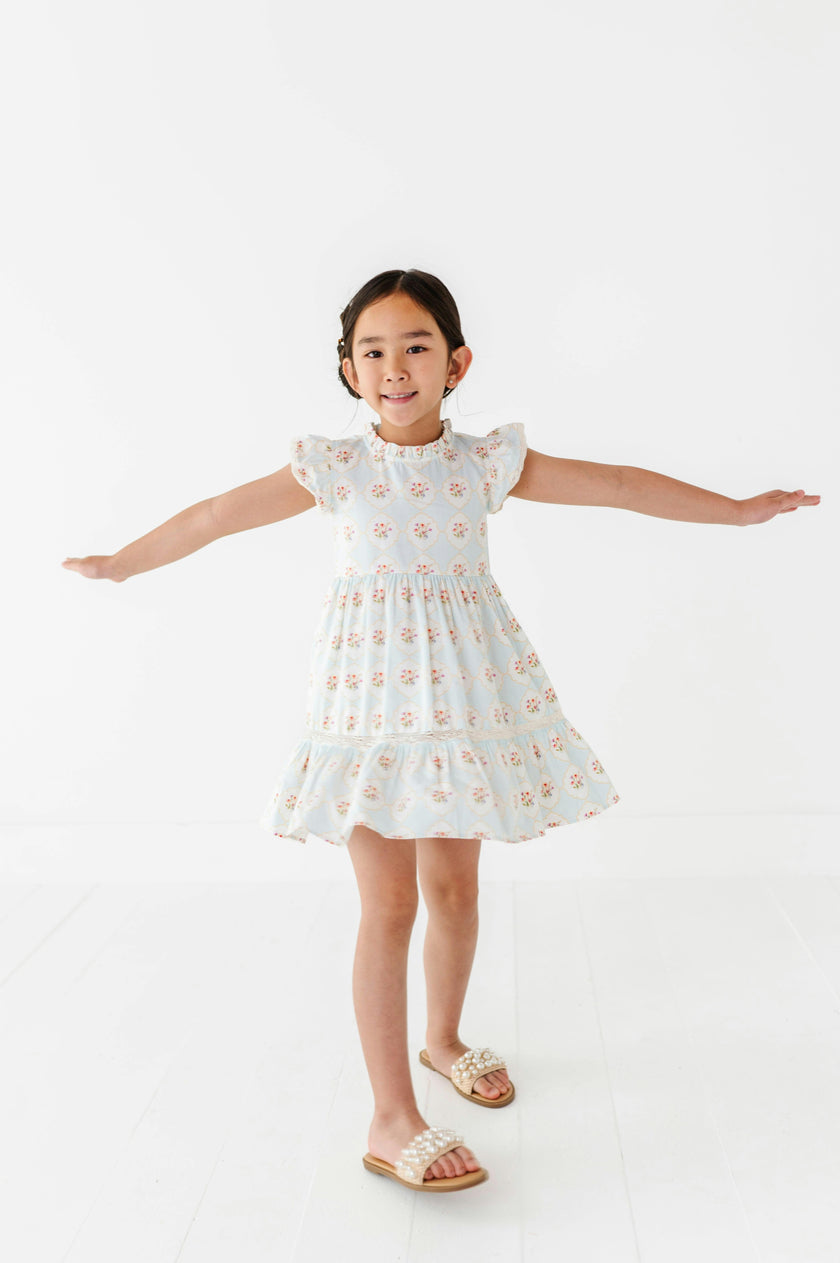 Garden Trellis Ruffle Dress
