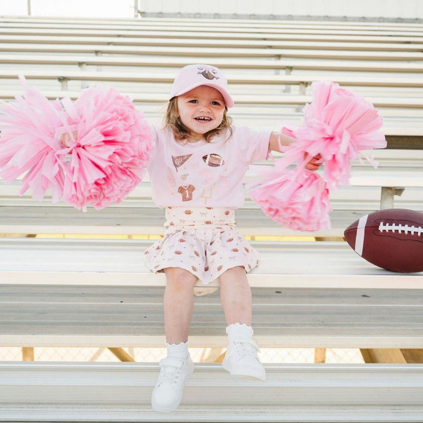 Football Bow Patch Baseball Hat
