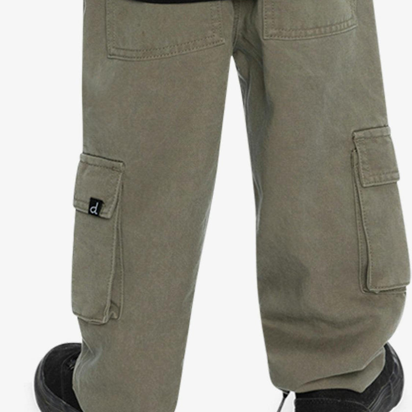 Twill Pants With Cargo Pockets Grey