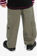 Twill Pants With Cargo Pockets Grey