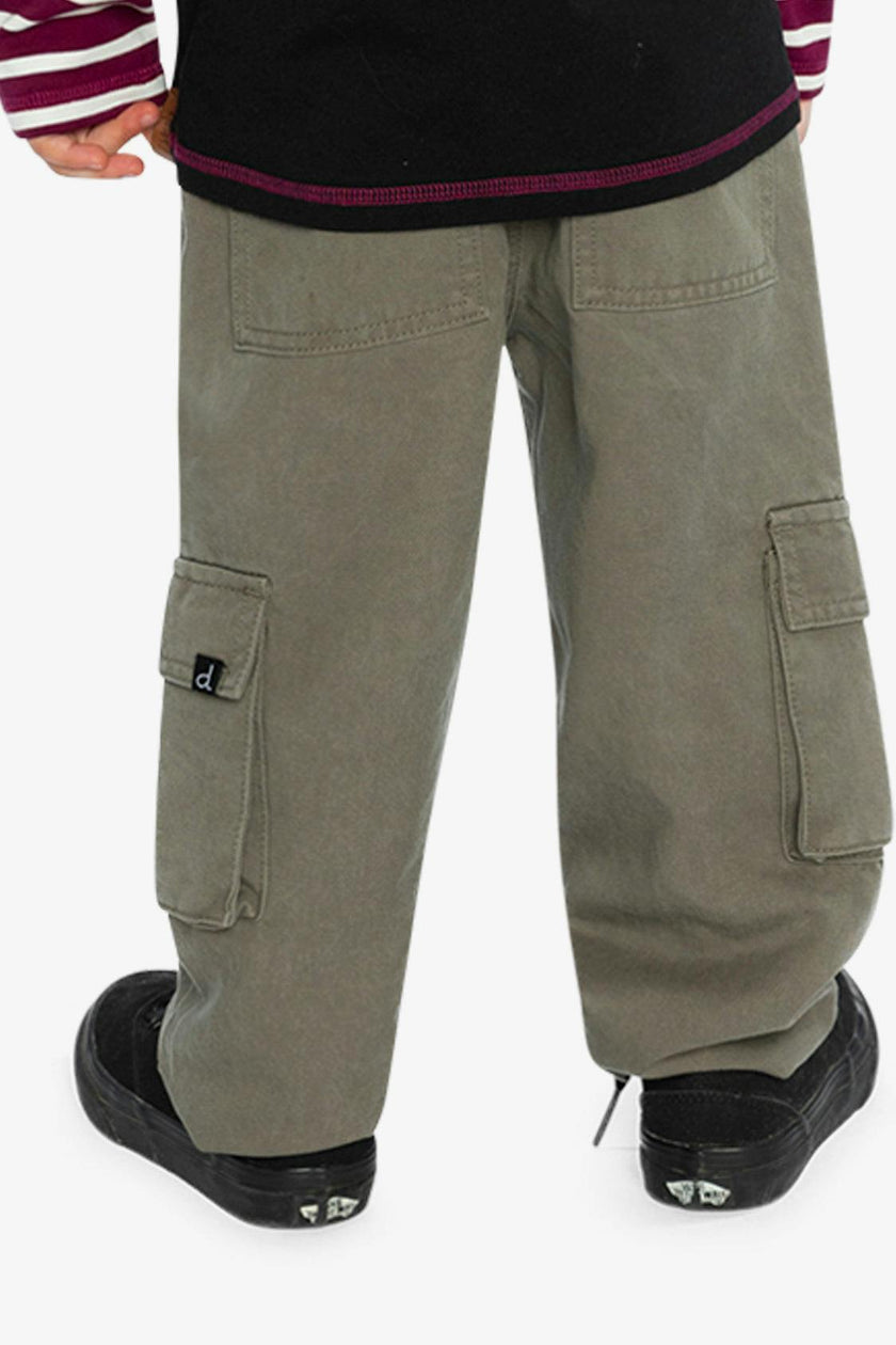 Twill Pants With Cargo Pockets Grey