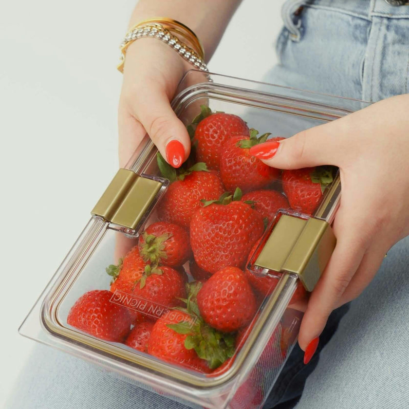 Mini Insulated Hand-Woven Wicker Lunchbox