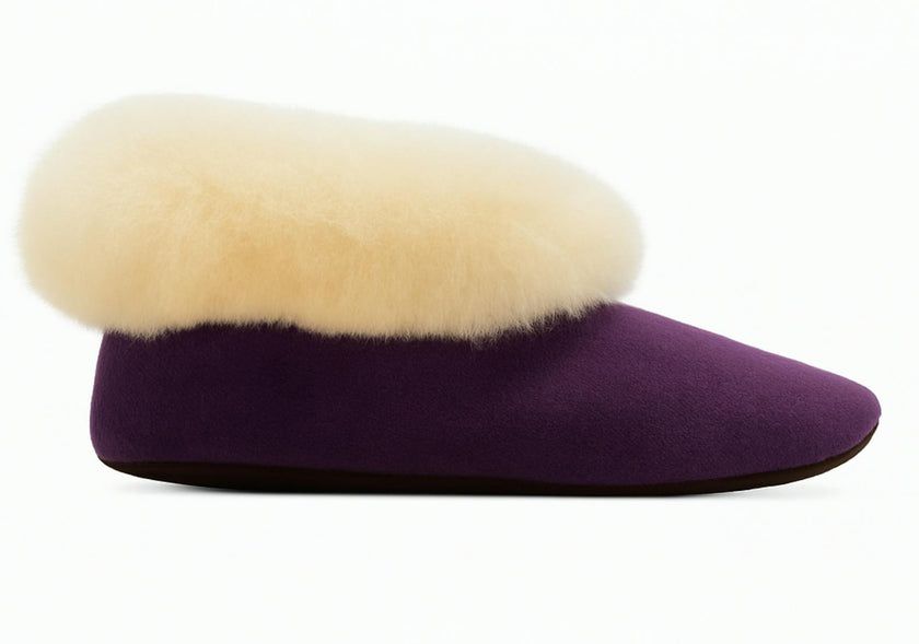 Kids Genuine Alpaca Fur Slippers | Handmade in Peru | Naturally Hypoallergenic | Fuchsia Blossom