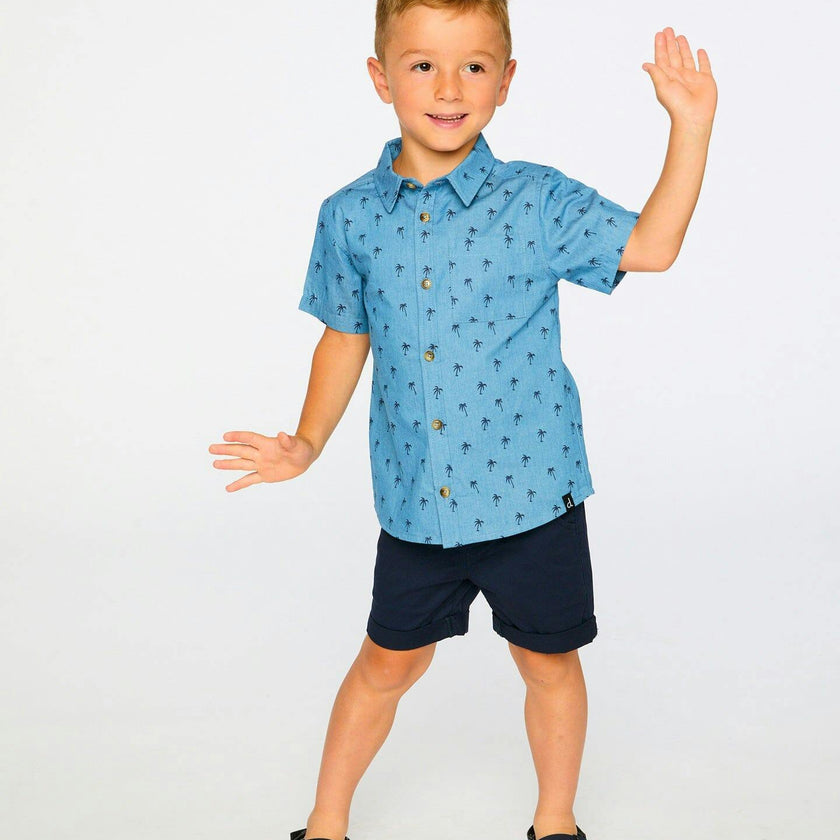 Short Sleeve Chambray Shirt