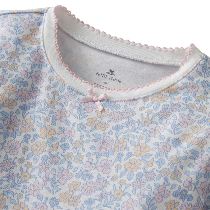 Kid's Pima Snug Fit Pajama Set in Fleur Blanche