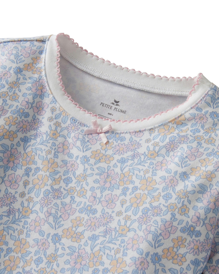 Kid's Pima Snug Fit Pajama Set in Fleur Blanche