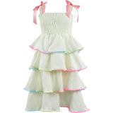 Rainbow Tiered Bow Dress