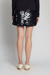 Women's Mya Open Crochet Stitch Large Sequins Mini Skirt