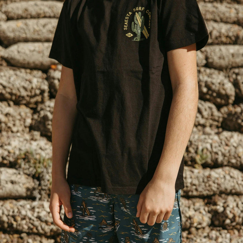 Surf Cactus Tee / Youth / Charcoal