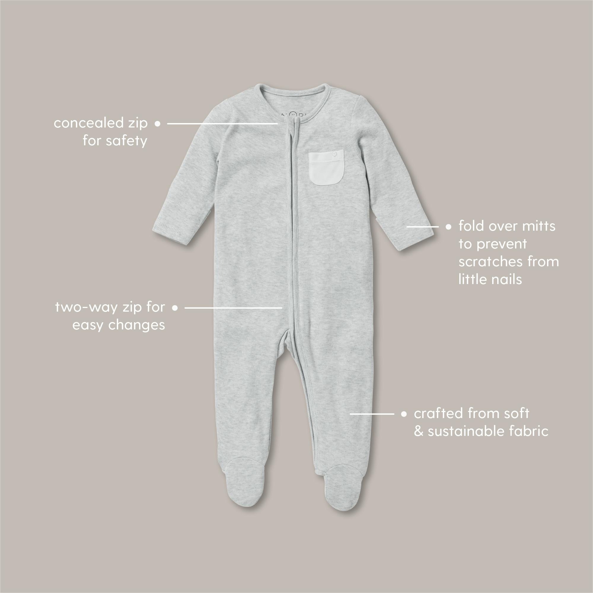 Safari Clever Zip Baby Pajamas