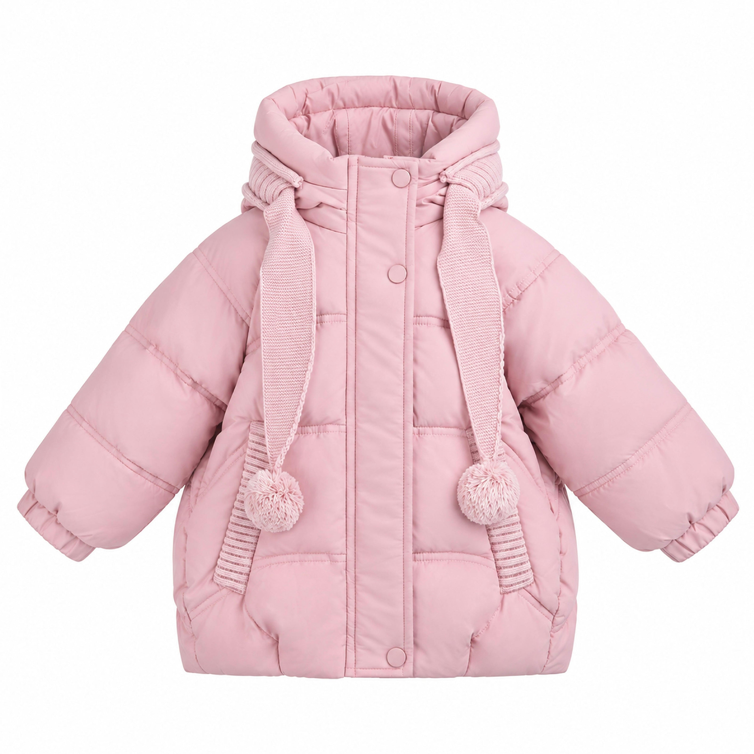 Light Pink Pom-Pom Puffer Jacket