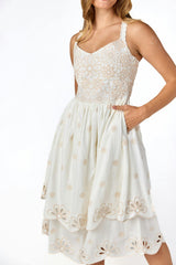June Midi Dress White