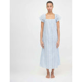 The Therese Nightgown - Blue Petal Stripe