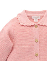 Crochet Collar Cardigan Blush Melange