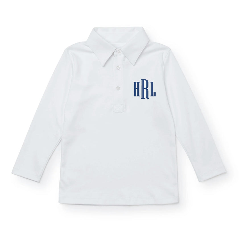 Finn Boys' Long Sleeve Polo White