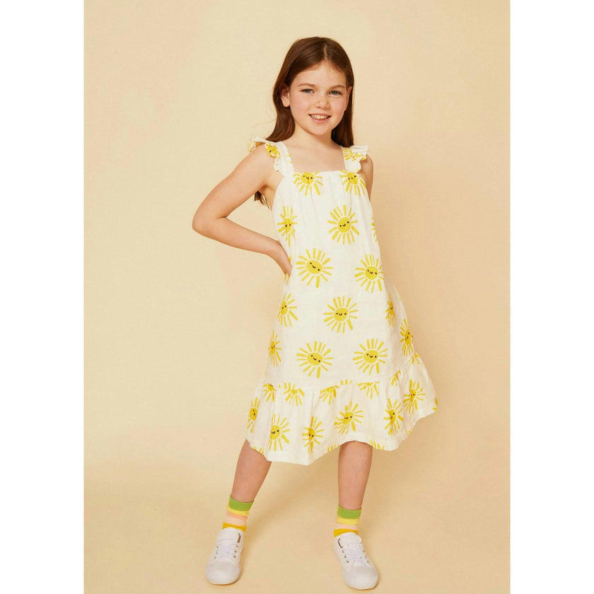 Linen Sun Kid Ruffle Dress