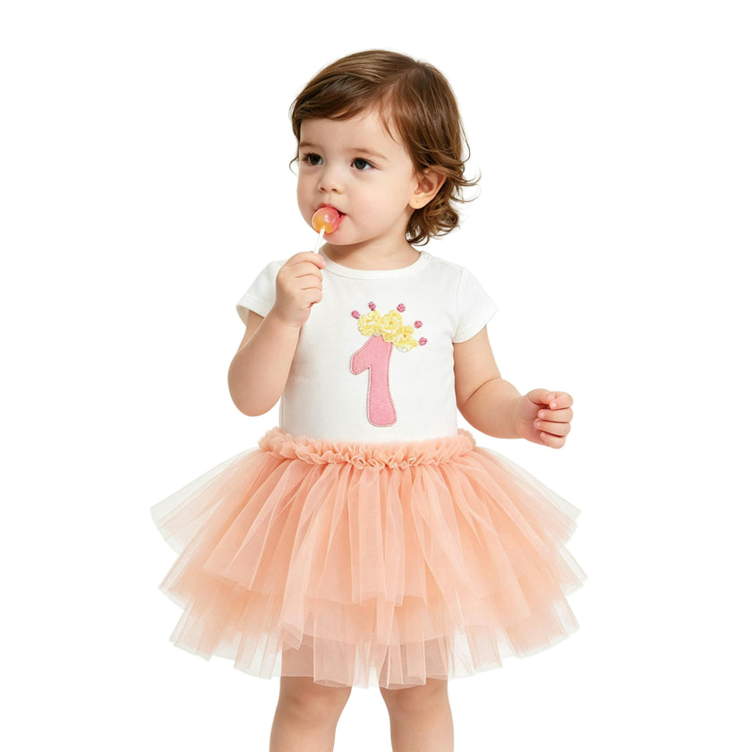Peach Reina Birthday Dress