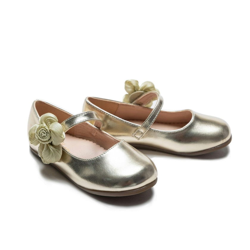 Gold Yasmine Blooming Flats