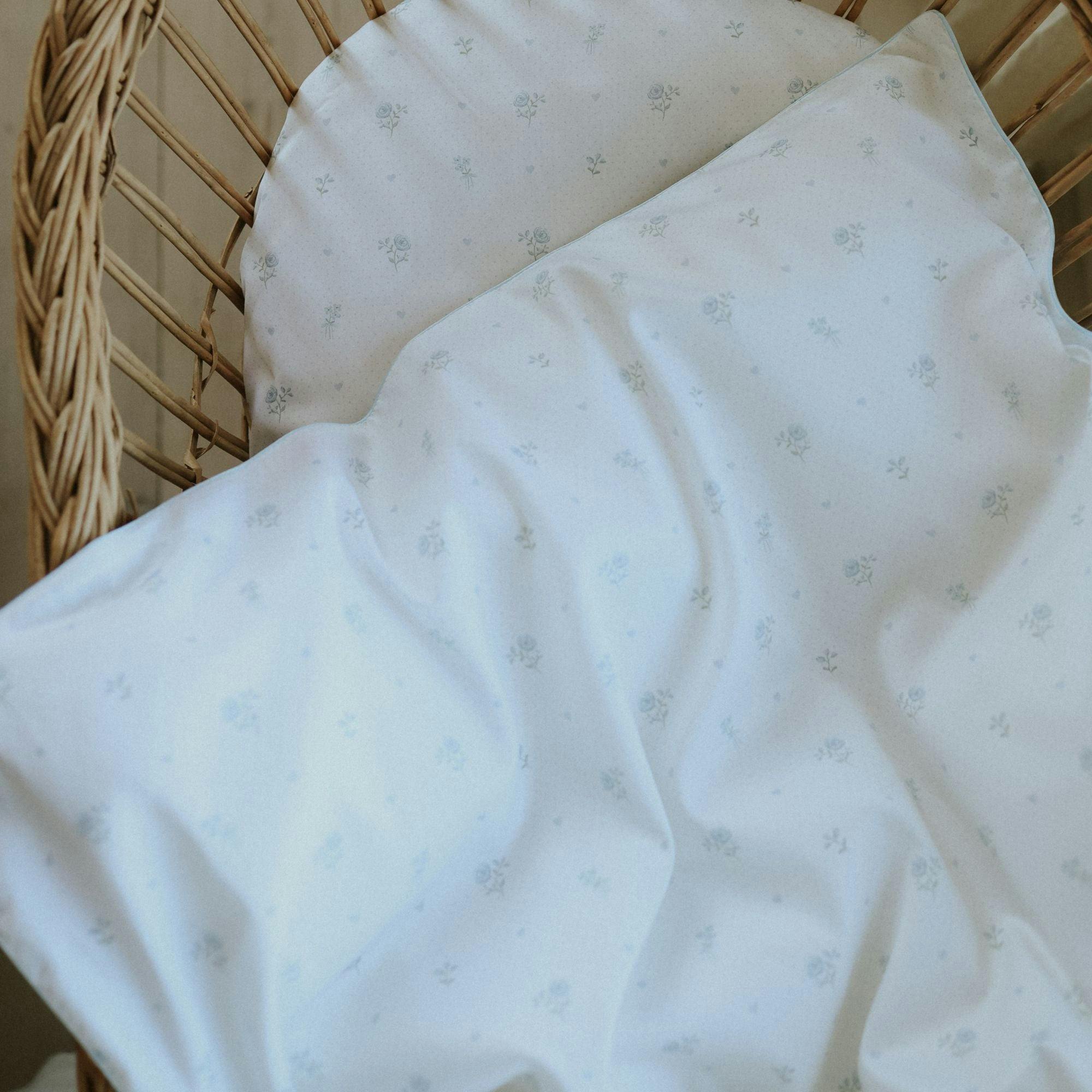 Ditsy Floral Baby Duvet - Blue