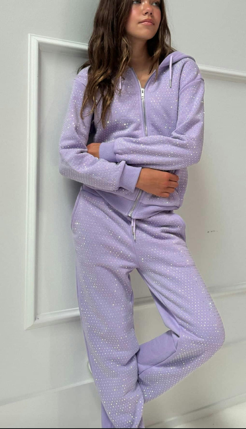 Lavender Crystal Hoodie Set – Teen/Women