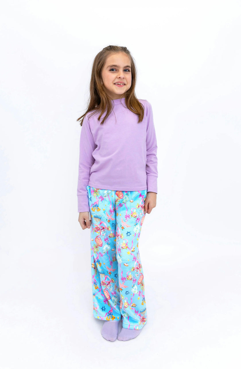 Hannukah Bows Print Plush Pants