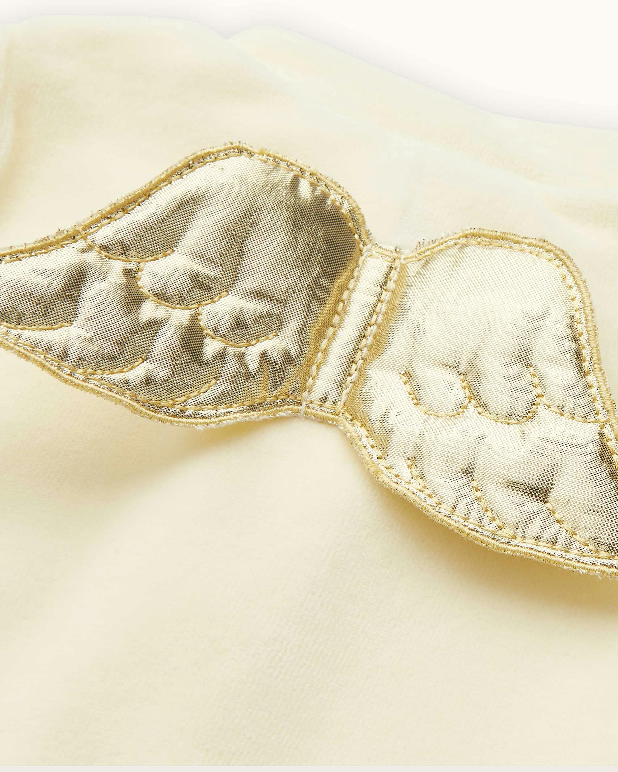 Velour Angel Wing™ Sleepsuit - Gold & Cream