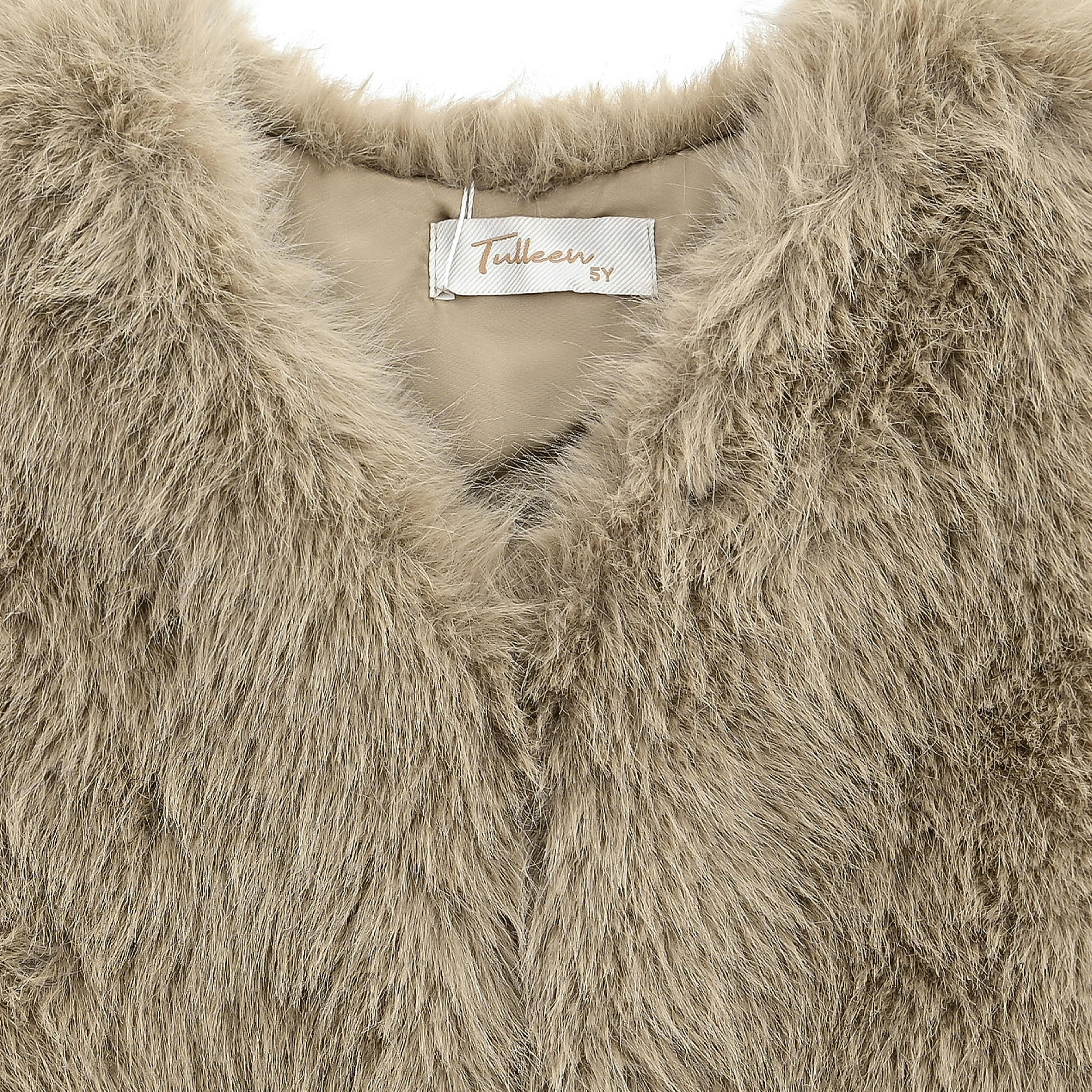 Khaki Faux Fur Chic Vest