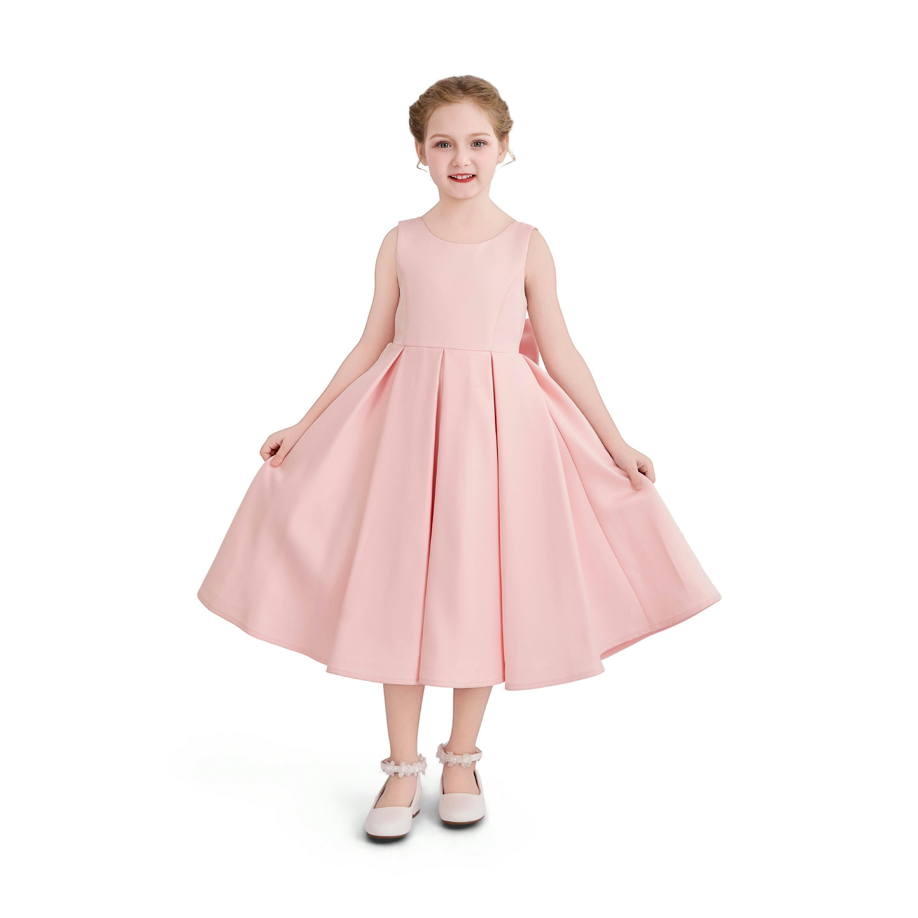 Pink Redwooda Satin Bow-Back Dress