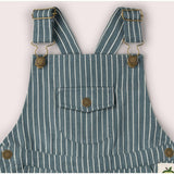 Navy Striped Dungaree Shorts, Navy