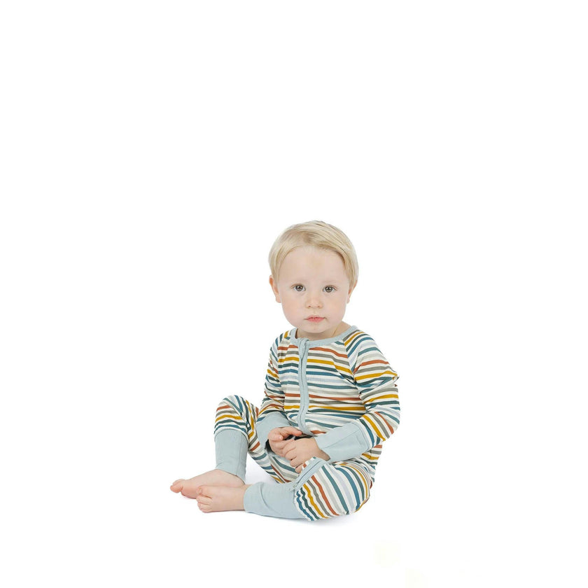 Autumn Stripes Bamboo Convertible Footie Romper