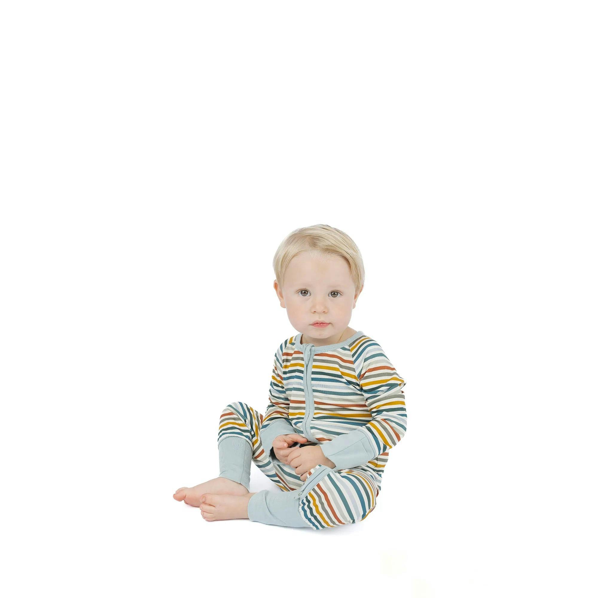 Autumn Stripes Bamboo Convertible Footie Romper