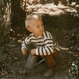 Organic Henley Tee - Cocoa Stripe