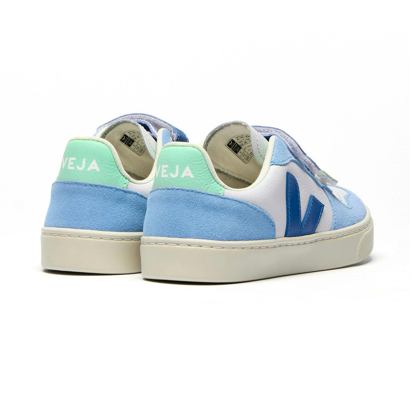 VEJA V-10 Chromefree Leather Sneakers - Indigo Ice