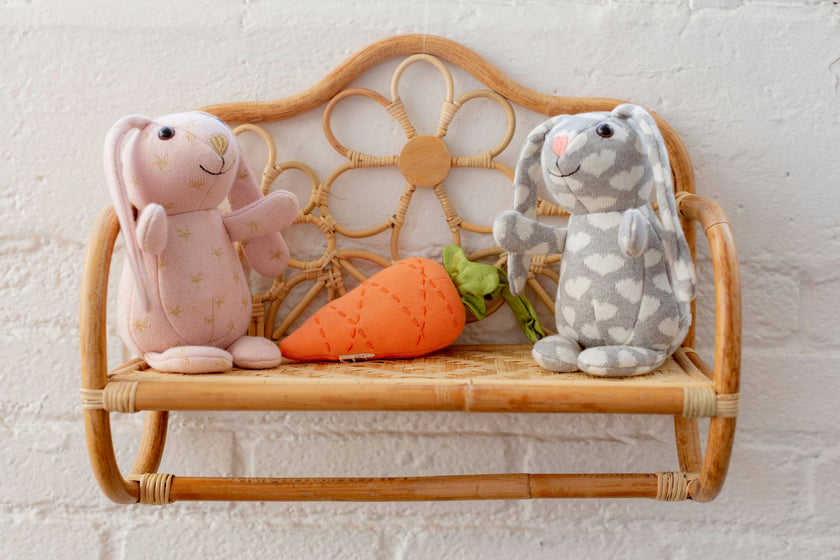 Knit Patterned Bunny Plush - Valentine