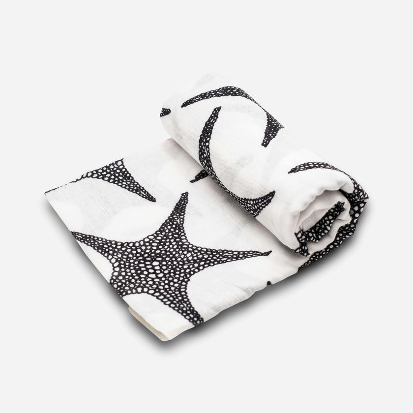 XL Starfish Print Muslin Multi-Purpose Square Blanket