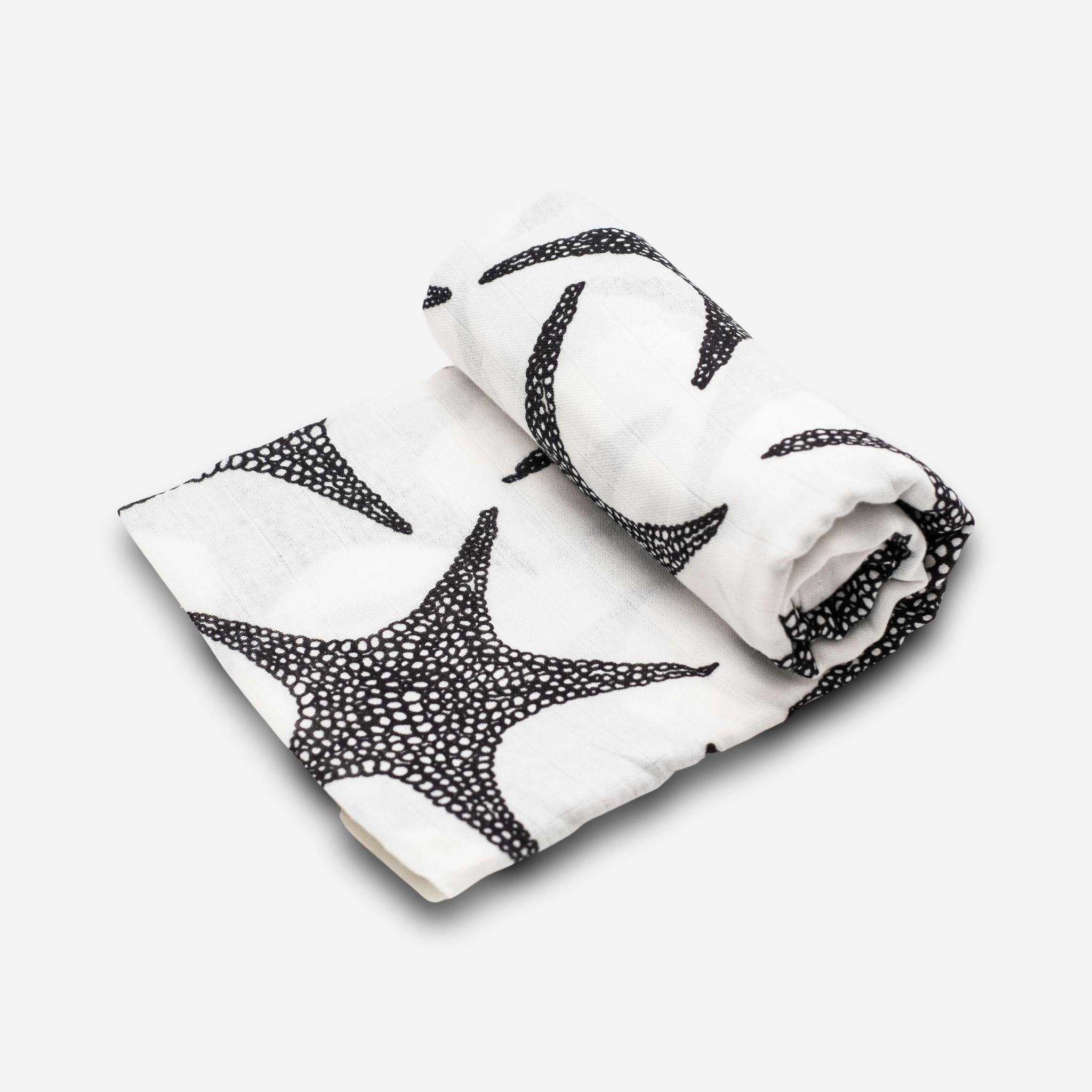 XL Starfish Print Muslin Multi-Purpose Square Blanket