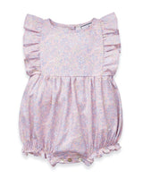 Baby's Twill Ruffled Romper in Fleur Blush