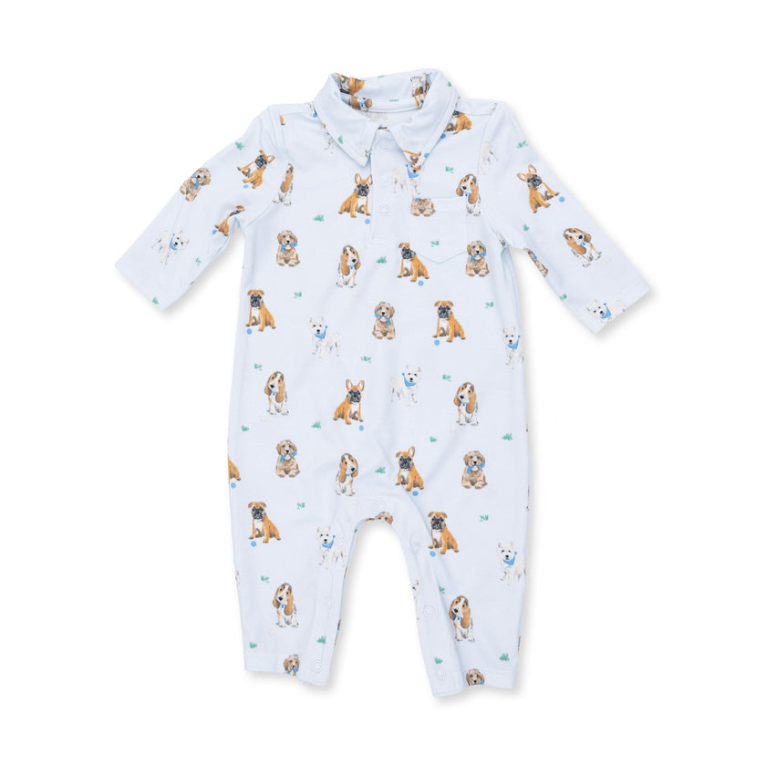 Bestie Dogs Blue - Polo Romper