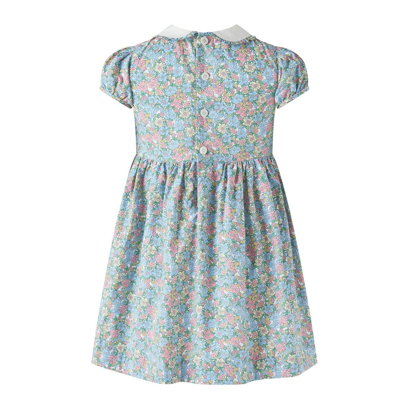 Floral Geometric Smocked Dress