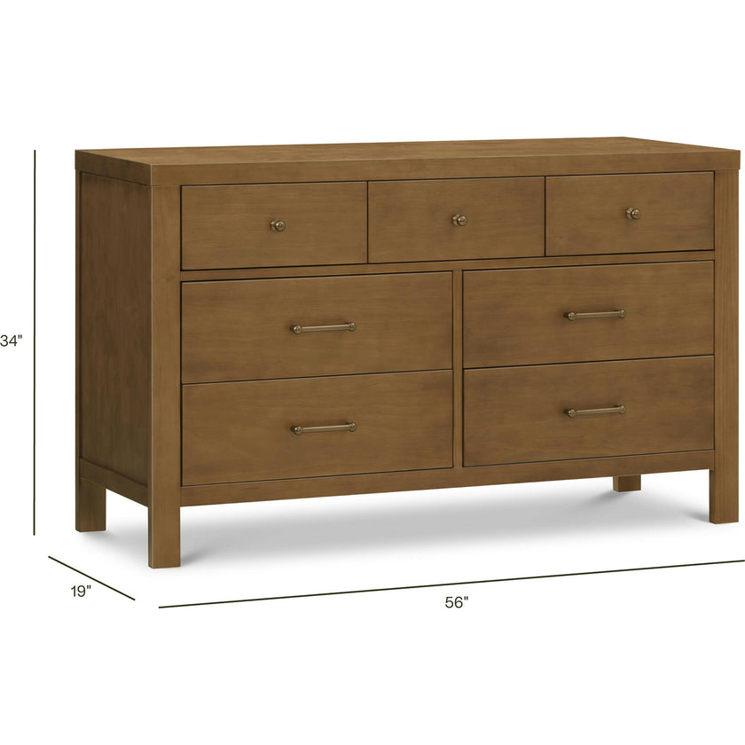 Nantucket 7-Drawer Assembled Dresser in Natural Walnut