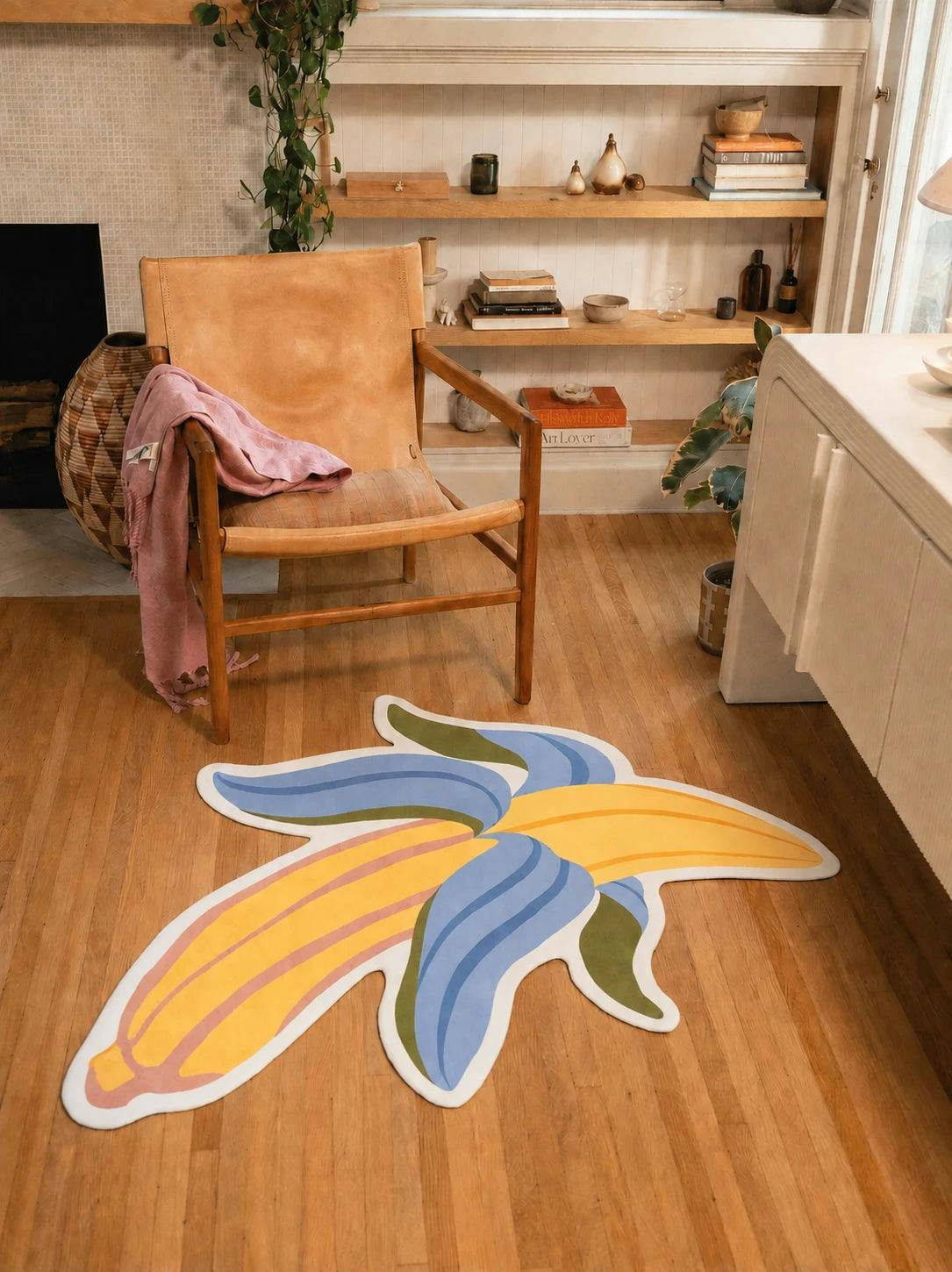 Yellow Irregular Banana Rug by Maayan Alper-Swan