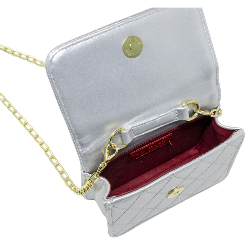 Quilted Pearl Handle Heart Bag