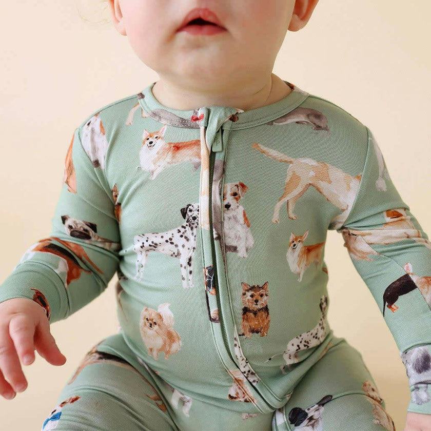 Posh Puppies Footie Zippered One Piece