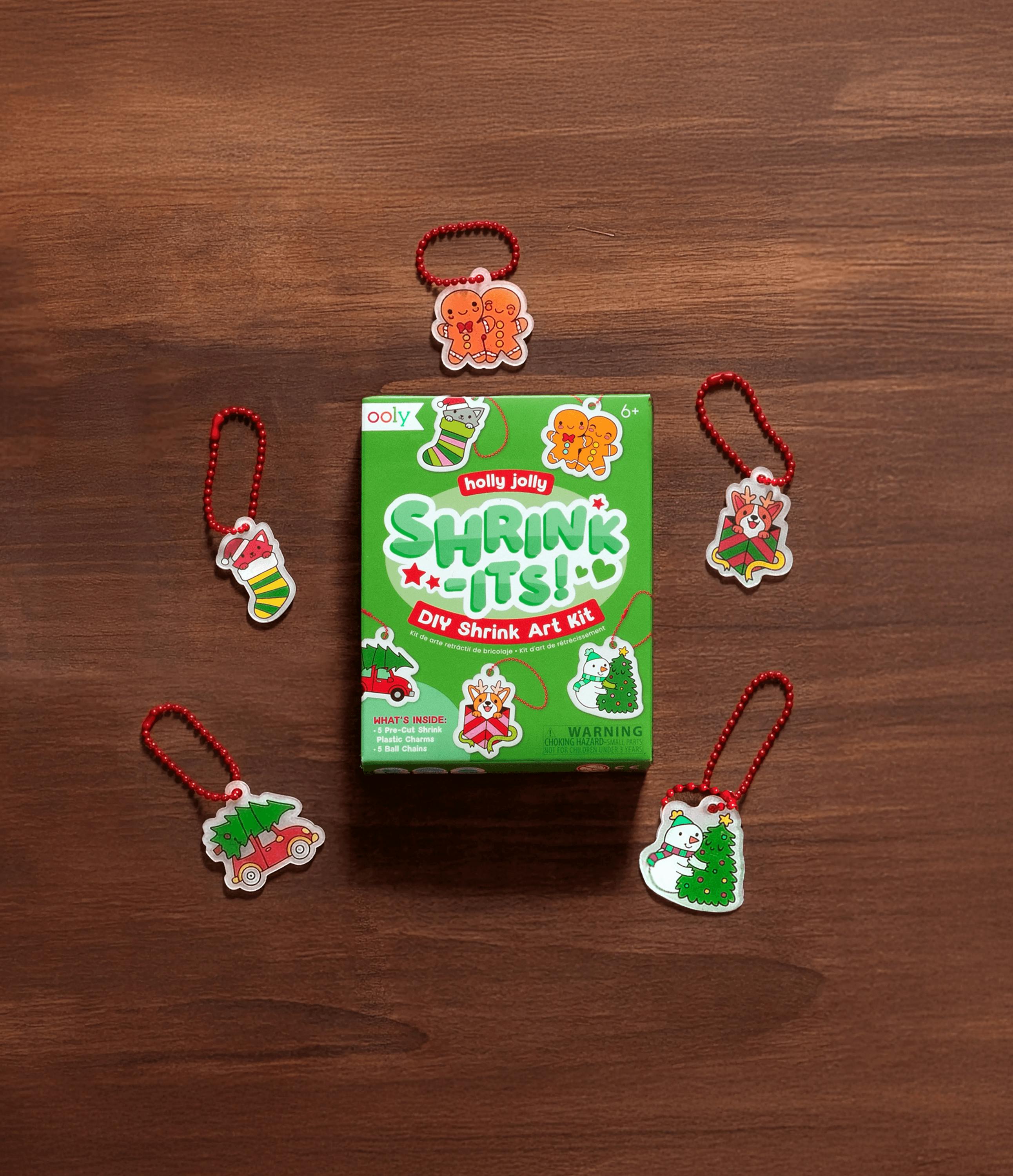 Shrink-Its! Mini DIY Shrink Art Kit - Holly Jolly - 5 Charms